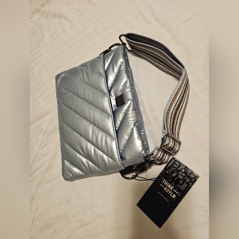 Think Royln Quilted Crossbody Bag – Pearl Ice Blue – NWT - Picture 9 of 16